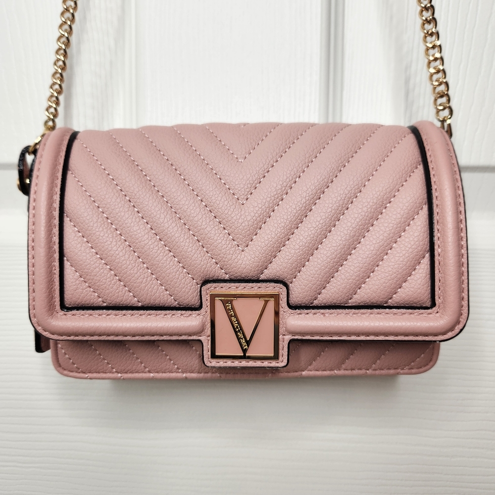 Victoria's Secret Orchid Blush Pink Purse Gold Chain Shoulder Crossbody - Picture 2 of 8